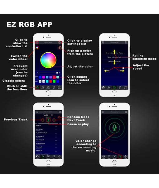 RLK4 Waterproof RGBW LED Rock Lights 4 Pods