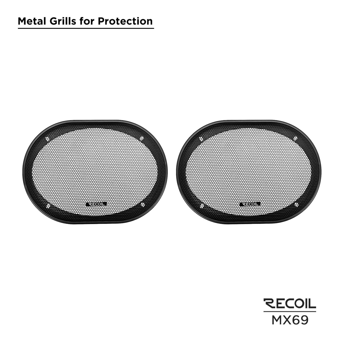 MX69 6X9-Inch 2-Way Midrange Coaxial Speakers with Built-in Bullet Tweeters 4-OHM(pair)