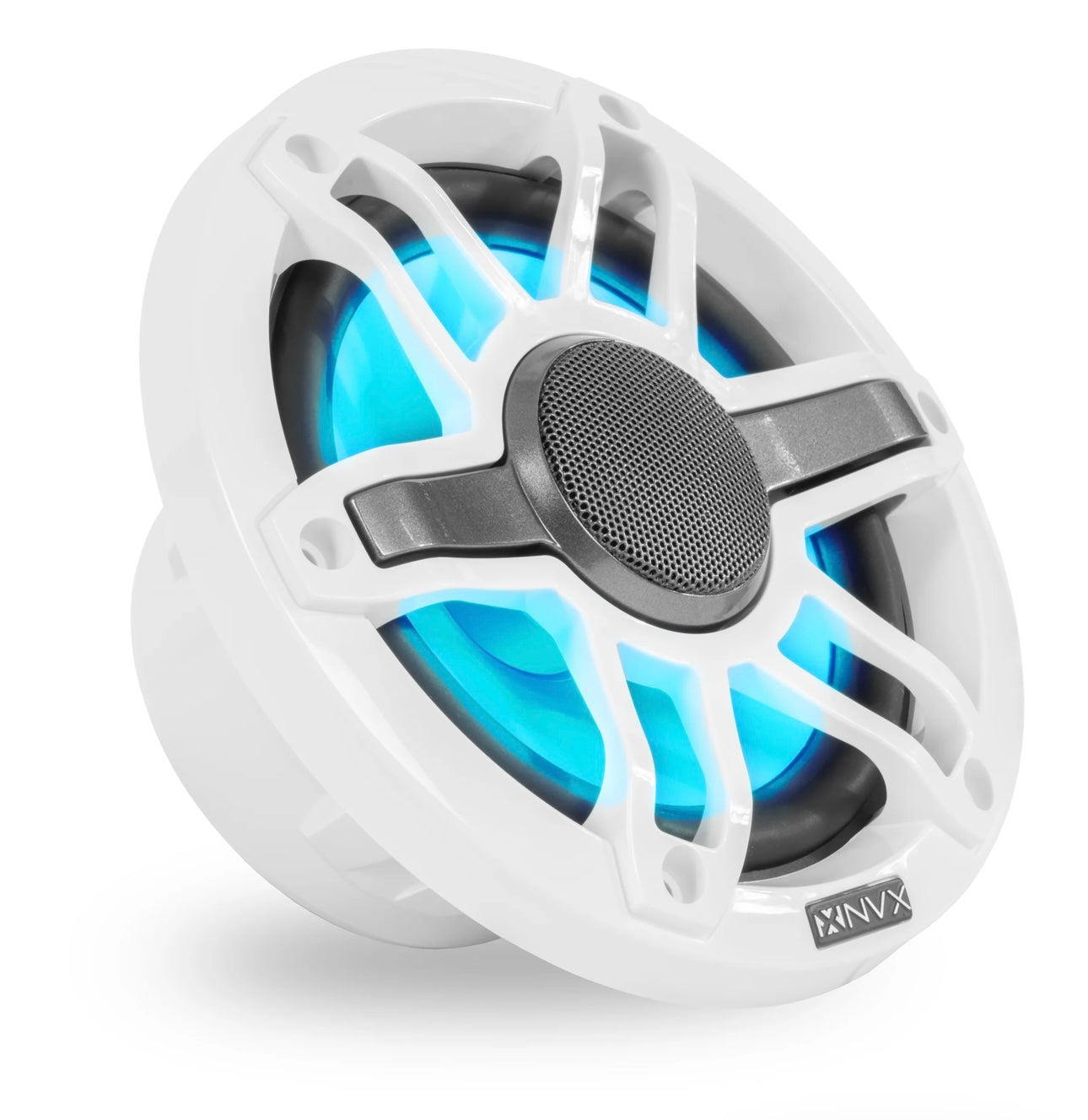 MVSP65 (200W RMS) 6.5" V-Series 2-Way Marine Speakers with LED Lighting (Sport White and Black Grilles Included)