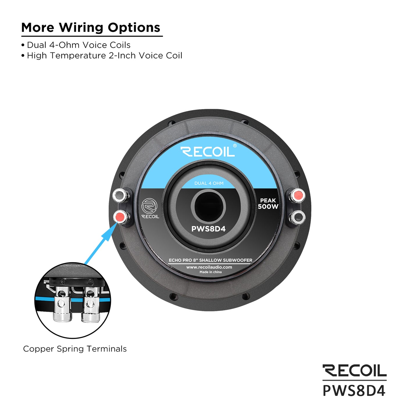 PWS8D4 8-inch dual 4-ohm subwoofer