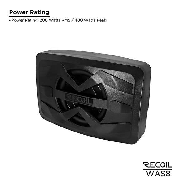 WAS8 8-Inch Waterproof Active Subwoofer with 8-Inch Passive Radiator & Wireless Remote