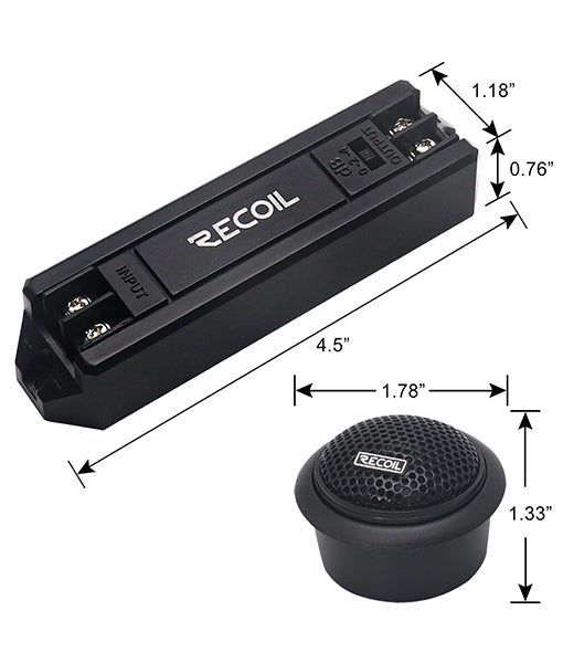 RET1 Echo Series 1-Inch Neo Silk Dome Tweeters with crossover, Pair