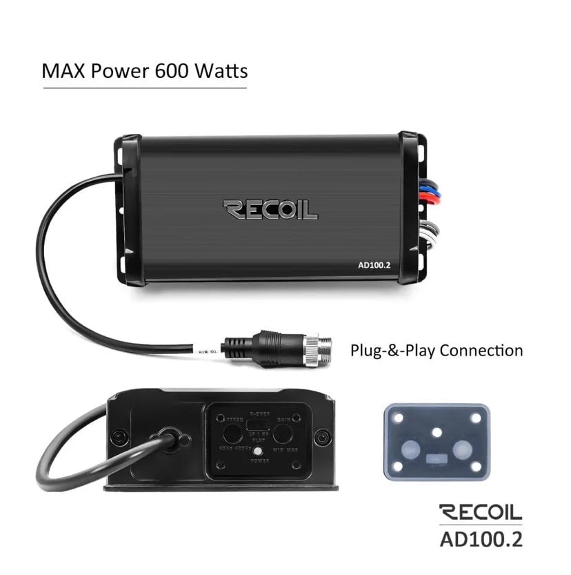 R6-P Complete IPX6 Waterproof 600 Watts Pair Speaker Audio System, Super Loud 6.5” Speaker Pods with Passive Radiator