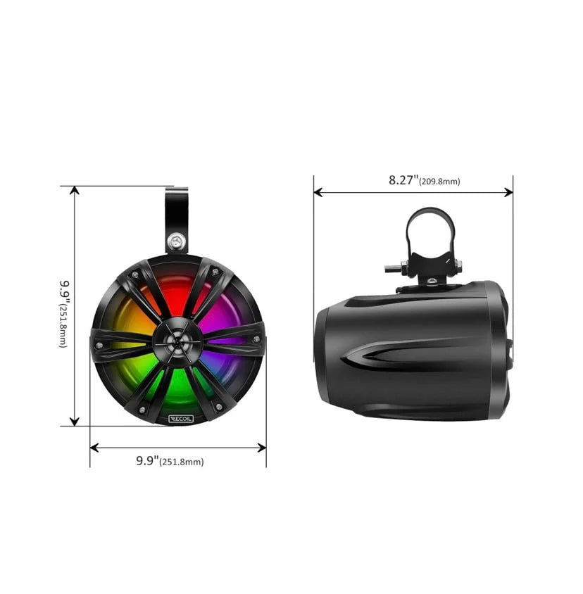 R6-P Complete IPX6 Waterproof 600 Watts Pair Speaker Audio System, Super Loud 6.5” Speaker Pods with Passive Radiator