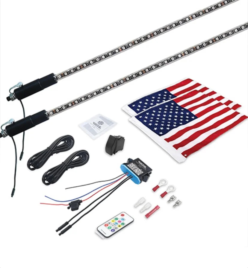 Recoil Audio 3ft Dynamic RGB LED Dancing/Chasing Whip Light
