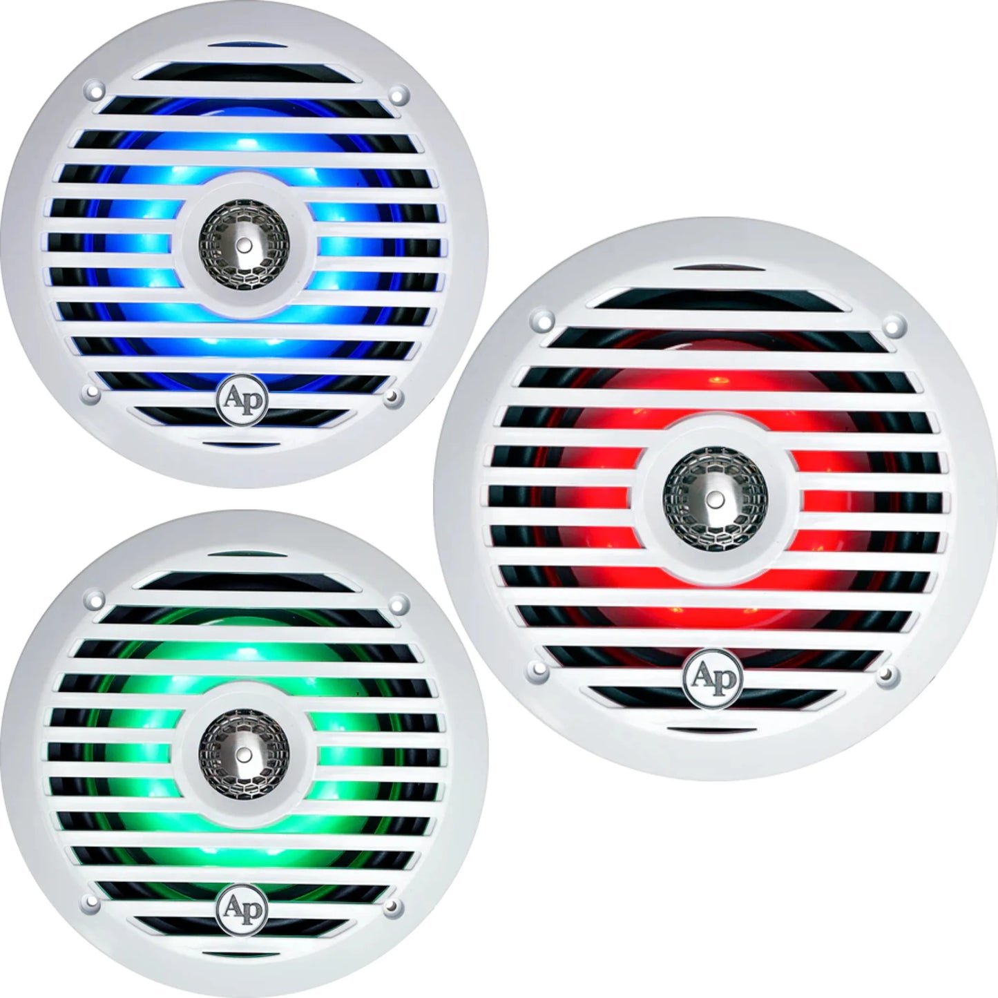 AUDIOPIPE SALT WATER SERIES 8" COAXIAL 2-WAY MARINE SPKR W/ LED LIGHT