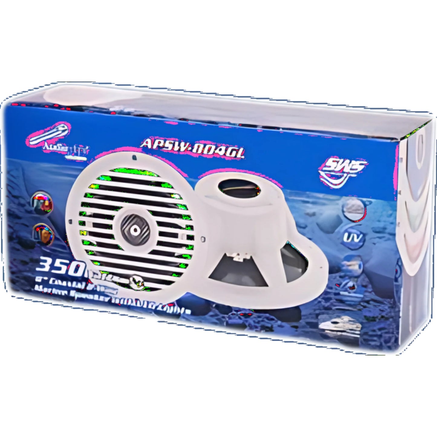 AUDIOPIPE SALT WATER SERIES 8" COAXIAL 2-WAY MARINE SPKR W/ LED LIGHT