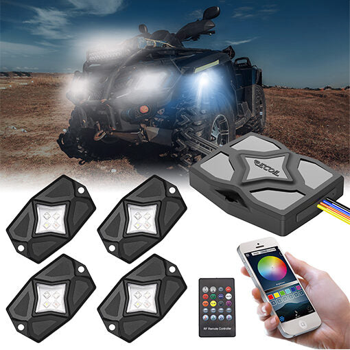 RLK4 Waterproof RGBW LED Rock Lights 4 Pods