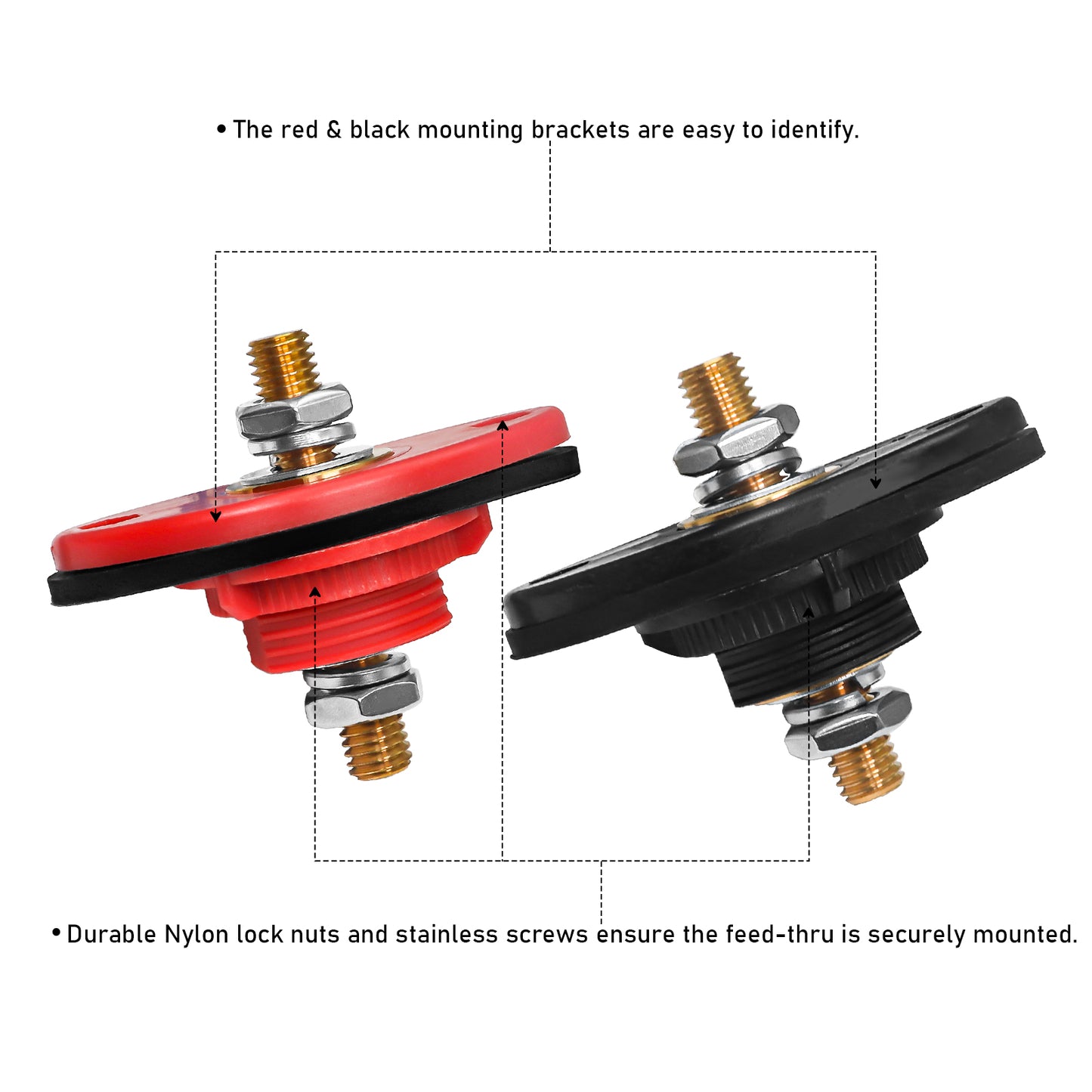 BTTP-38 Premium High Current 3/8” Feed-Thru Panel Battery Terminal