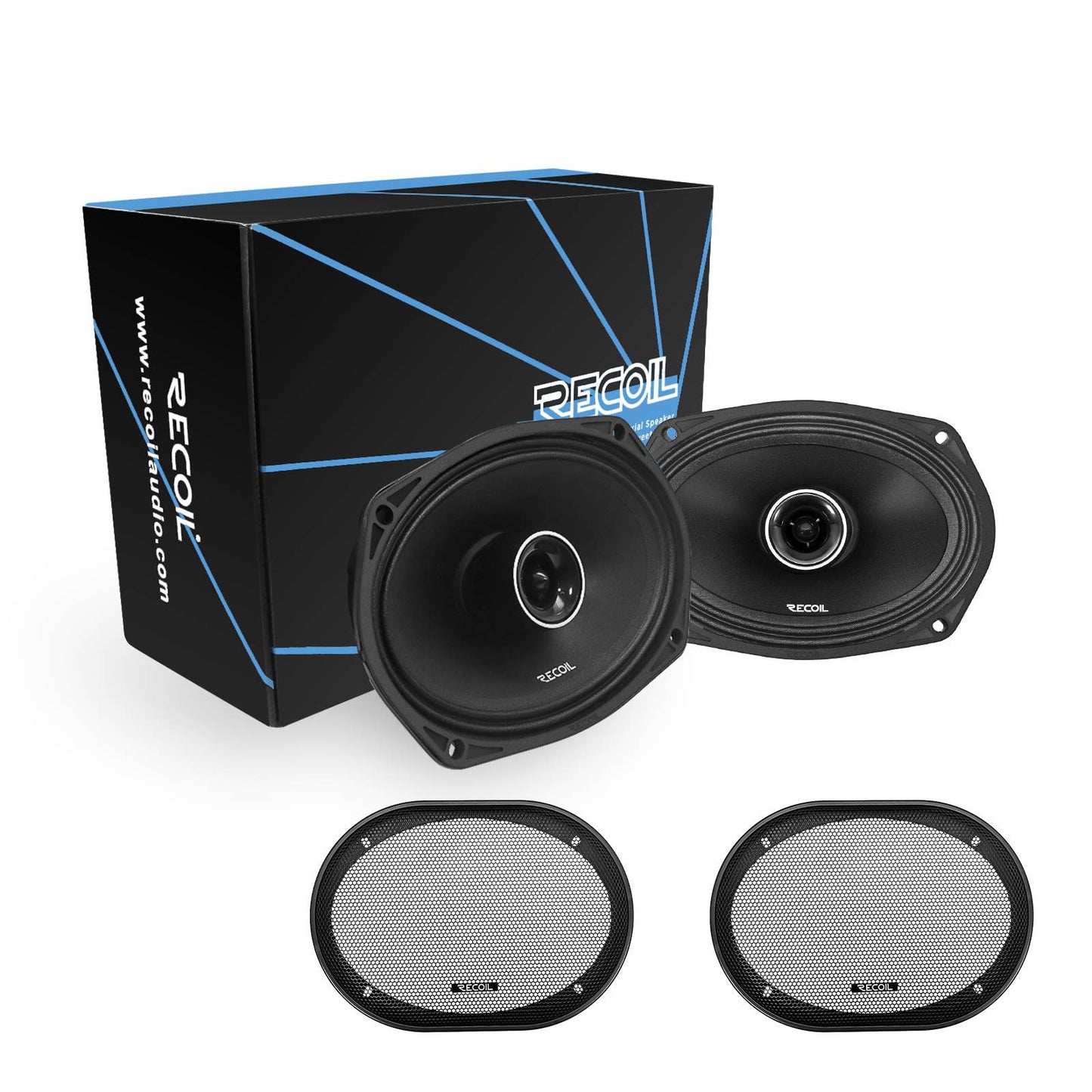 MX69 6X9-Inch 2-Way Midrange Coaxial Speakers with Built-in Bullet Tweeters 4-OHM(pair)