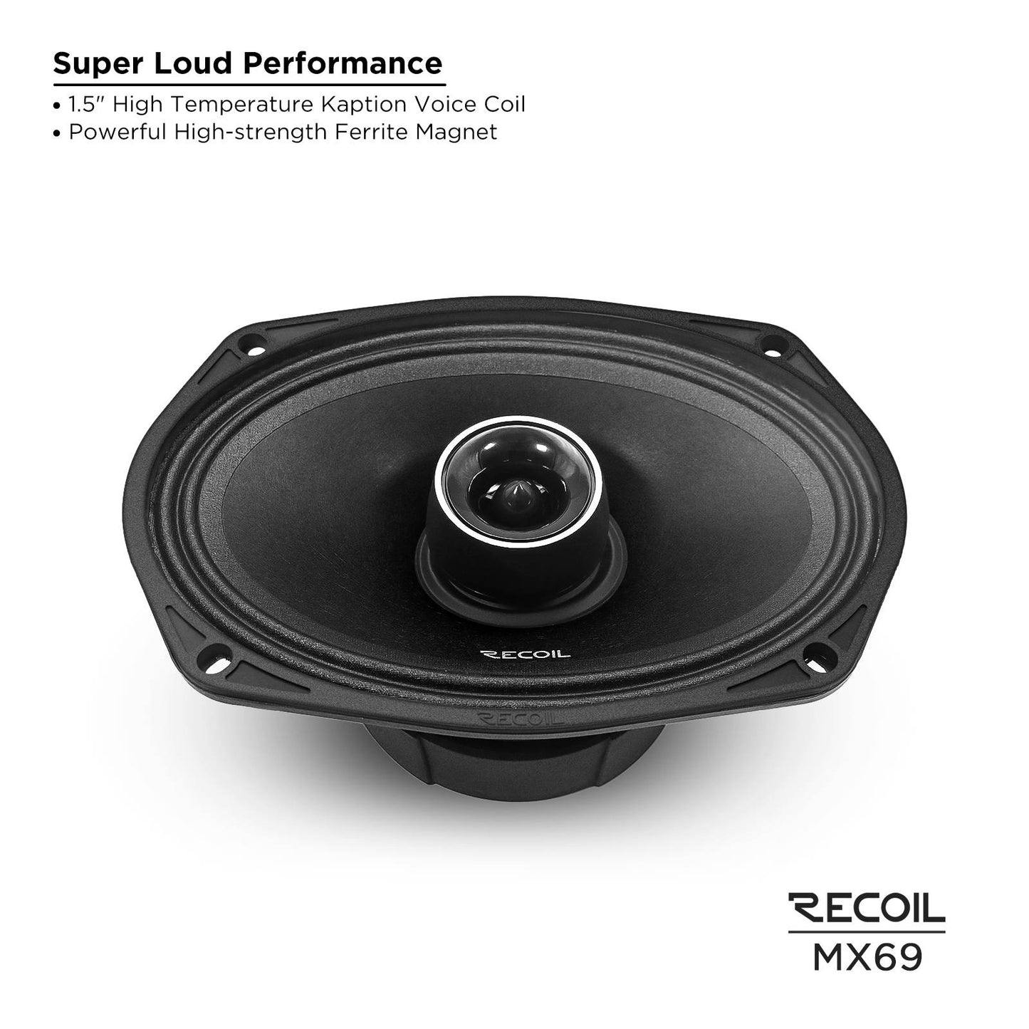 MX69 6X9-Inch 2-Way Midrange Coaxial Speakers with Built-in Bullet Tweeters 4-OHM(pair)