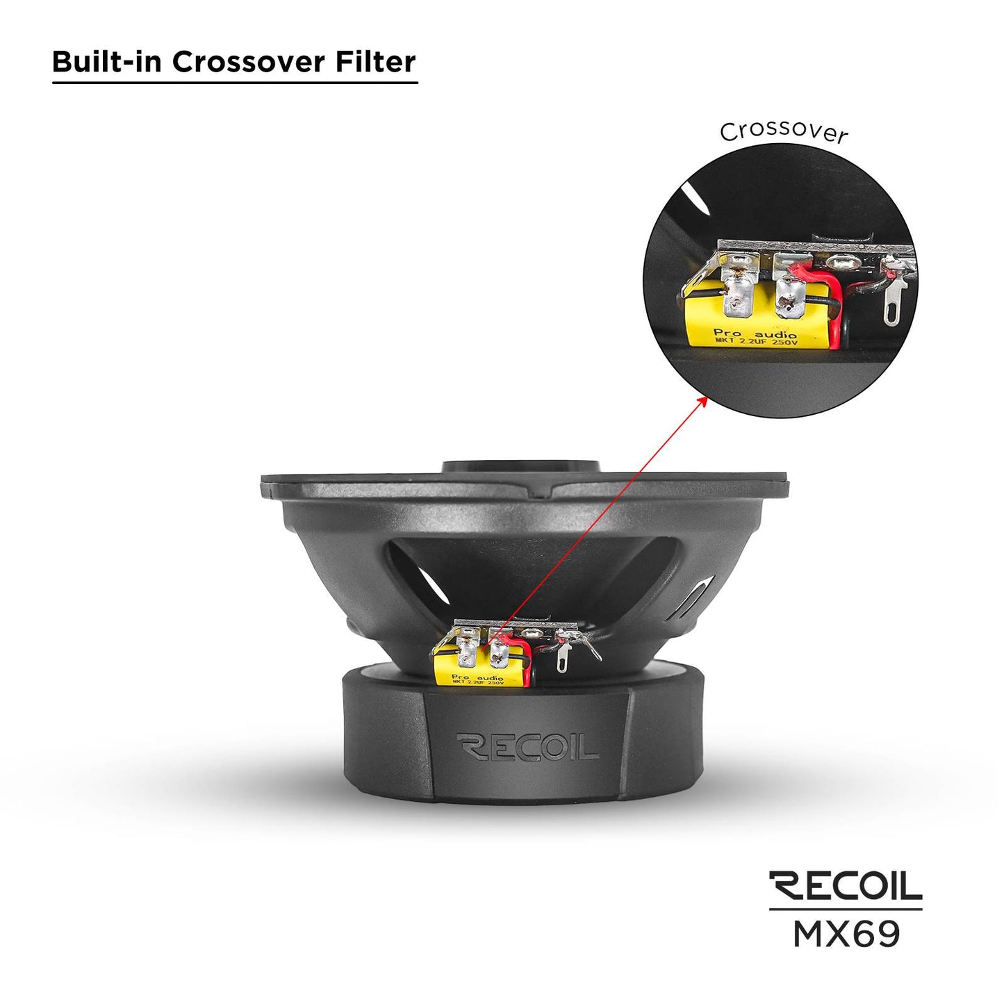 MX69 6X9-Inch 2-Way Midrange Coaxial Speakers with Built-in Bullet Tweeters 4-OHM(pair)