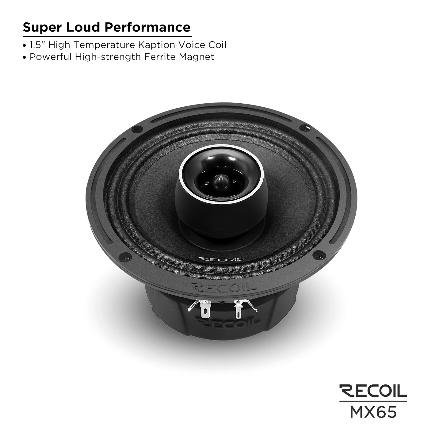 MX65 Pair 6.5-Inch 2-Way Midrange Coaxial Speakers with Built-in Bullet Tweeters, 4-Ohm (Pair)
