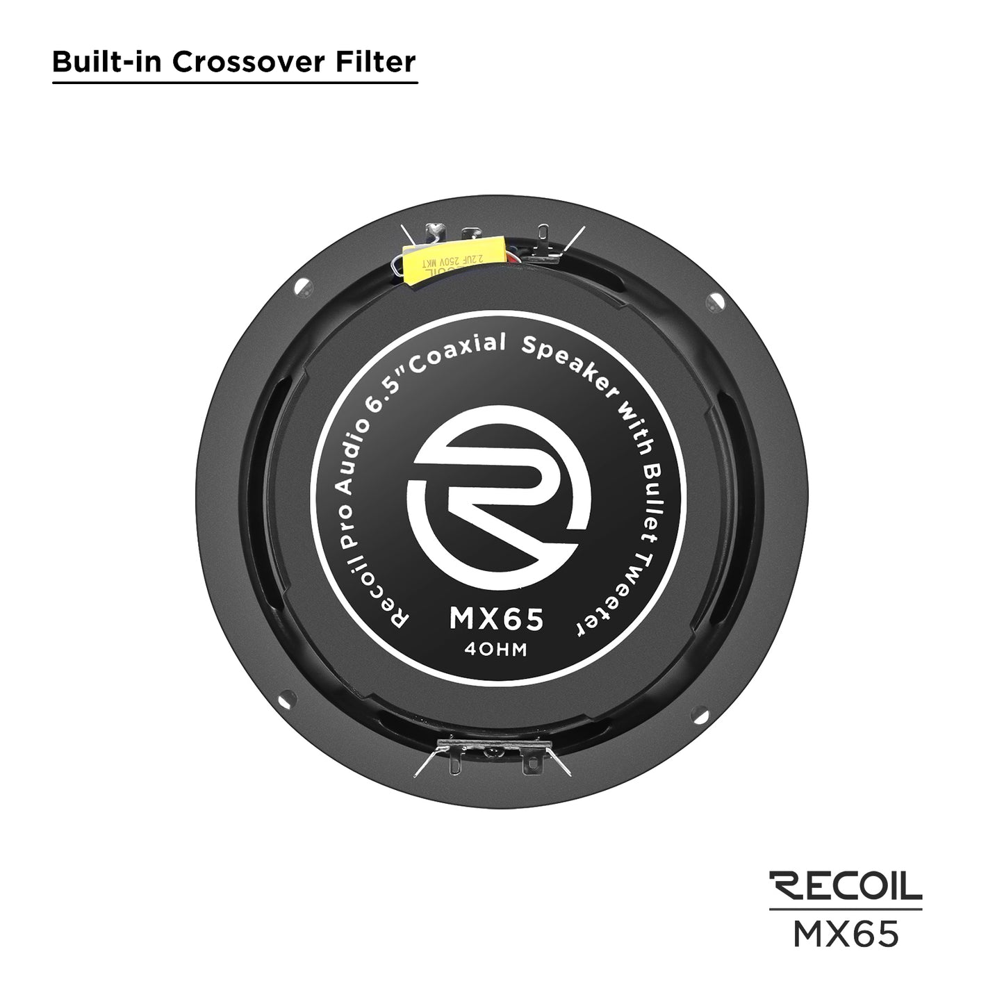 MX65 Pair 6.5-Inch 2-Way Midrange Coaxial Speakers with Built-in Bullet Tweeters, 4-Ohm (Pair)