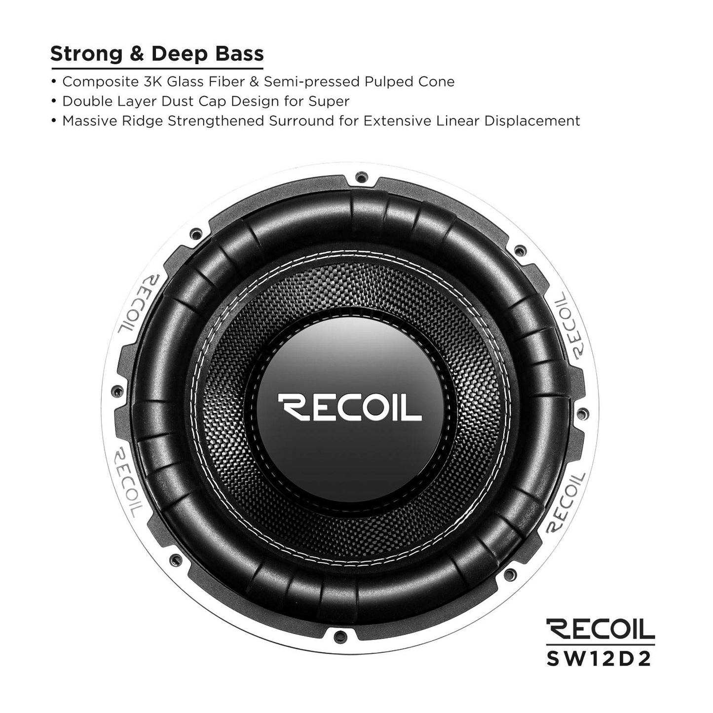 SW12D2 12 inch dual 2 ohm voice coil subwoofer (1200Watts RMS)
