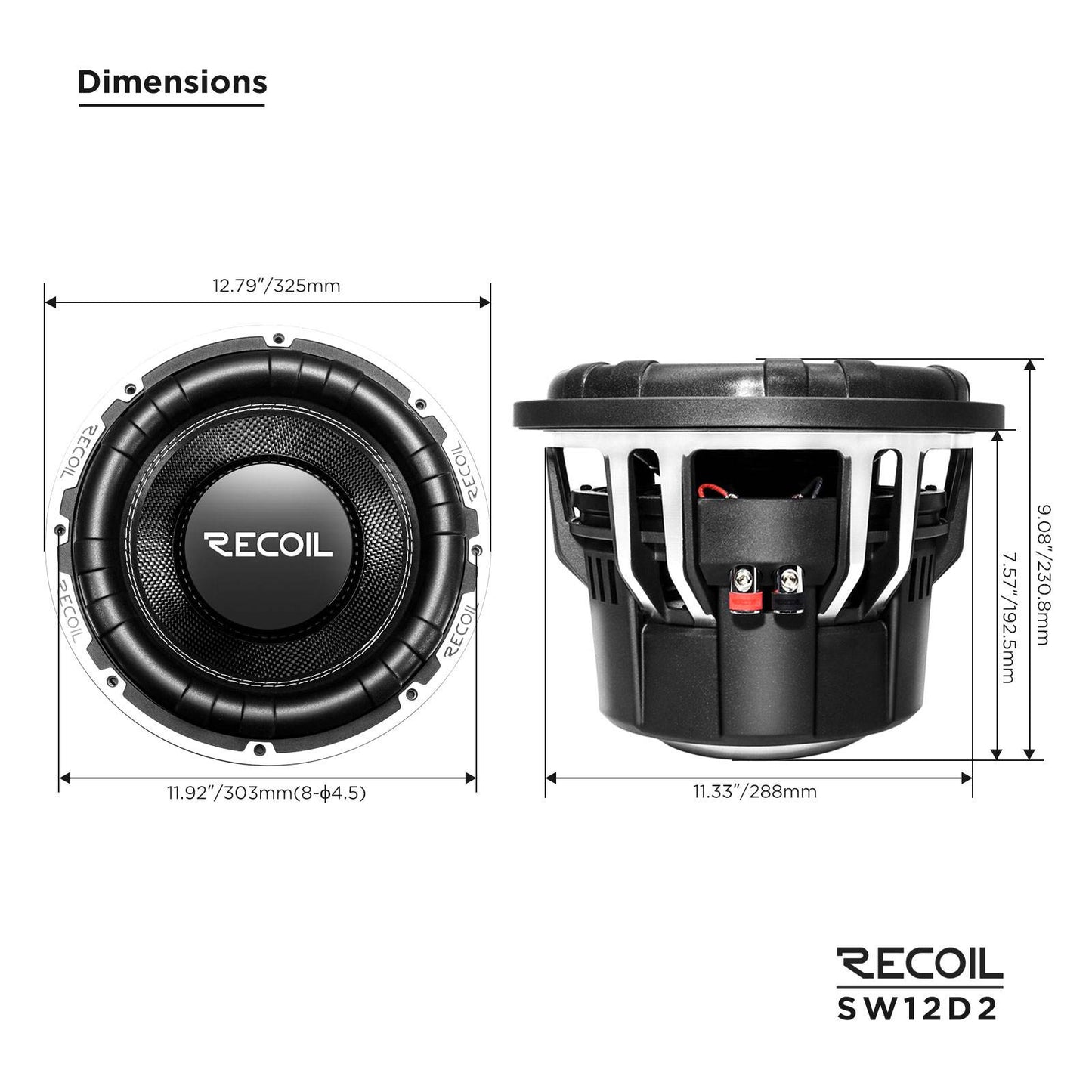 SW12D2 12 inch dual 2 ohm voice coil subwoofer (1200Watts RMS)
